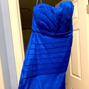 Max and Cleo royal blue strapless dress